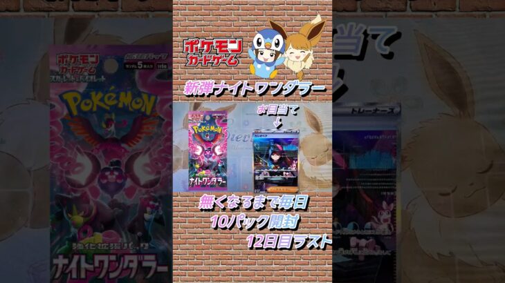 【ポケカ】新弾!!ナイトワンダラー無くなるまで毎日10パック開封　12日目ラスト　#ポケモンカード