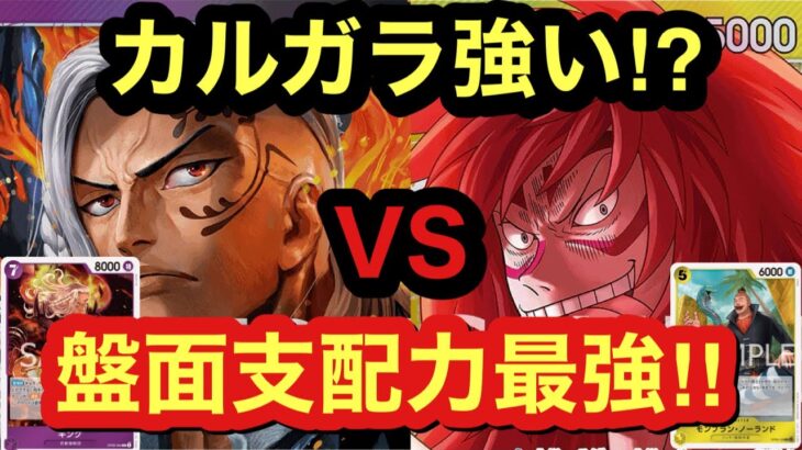 【ワンピースカード】新弾リーダー対決！！紫黒キングVS黄カルガラ！！