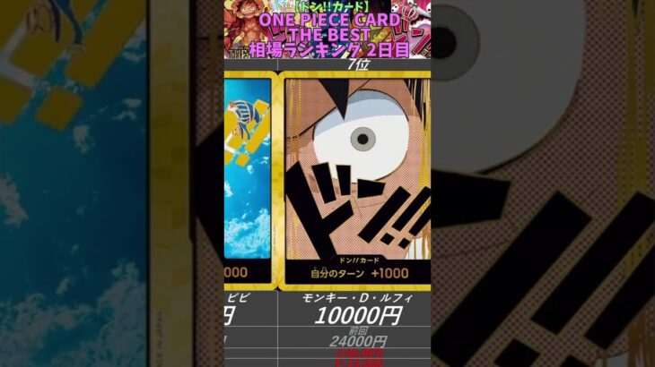 【ワンピースカード】ONE PIECE CARD THE BEST ドン‼️カード 相場ランキング 2日目 下落