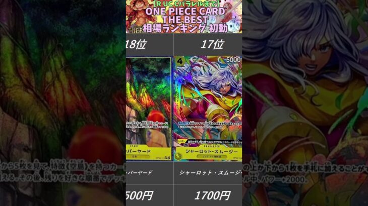 【ワンピースカード】ONE PIECE CARD THE BEST  R.UC.Cパラレル 相場ランキング 初動