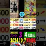 10/7 4社比較 ③/3 発売1ヶ月後 新たなる皇帝 買取価格 ワンピカード