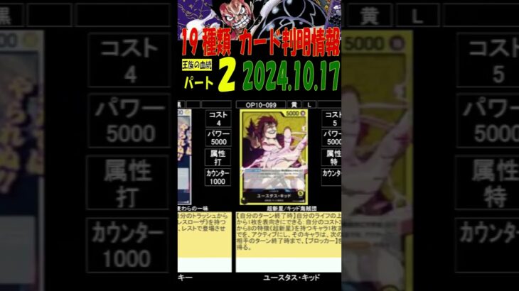 19種判明 王族の血統 ②/2 カード情報 ワンピカード