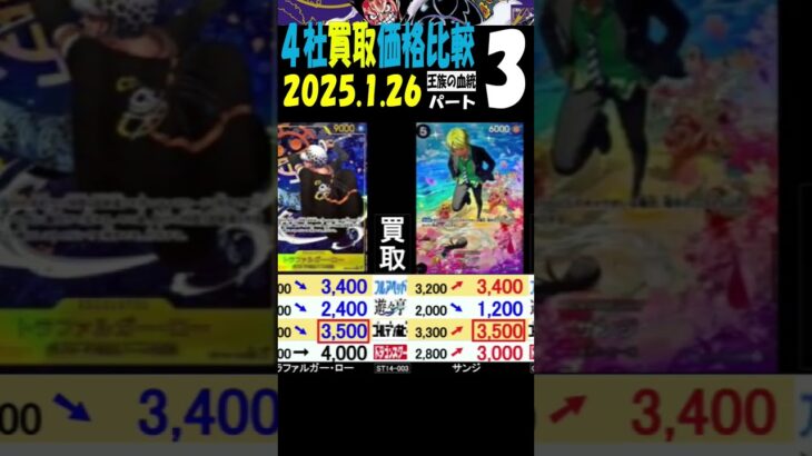 1/26 ③/3 王族の血統 4社買取比較 新弾EB02発売翌日 Anime25thCollection ワンピカード