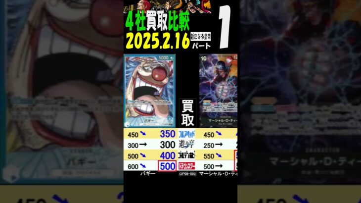 2/16 ①/3 新たなる皇帝 販売買取相場 新弾OP11発売2週間前 神速の拳 ワンピカード