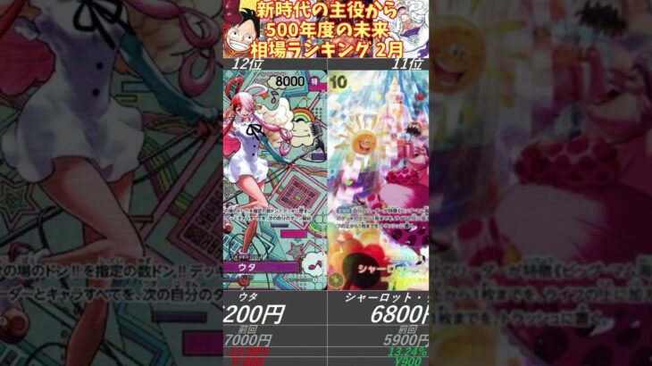 【ワンピースカード】新時代の主役 双璧の覇者 メモリアルコレクション 500年後の未来 相場ランキング 2月まとめ 下落