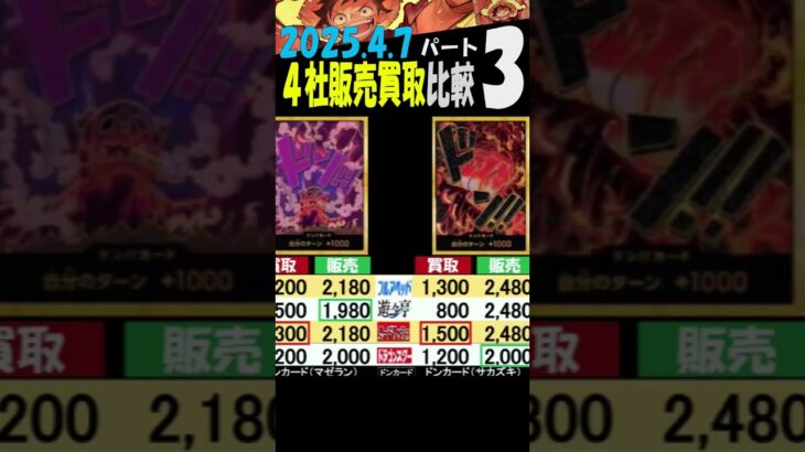 4/7 ③/4 ベスト 4社で販売買取比較 プレミアムブースター ONEPIECE CARD THE BEST ワンピカード