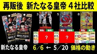 6/6 再販後 新たなる皇帝 4社比較 6/6←5/20の価格の動き 師弟の絆発売後 ワンピースカード ワンピカード 相場 新弾
