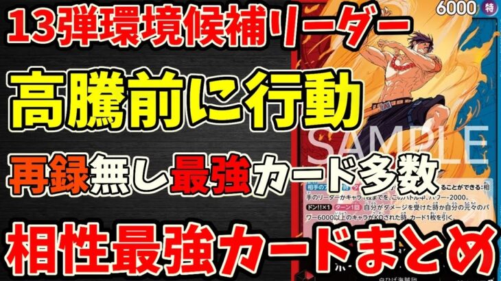 【13弾環境リーダー】赤青エースと相性最強カードが！！高騰する前に集めるべきおすすめカードまとめ！【ワンピース カード ONE PIECE】【ワンピカ対戦動画】【環境Tier表】【高騰】