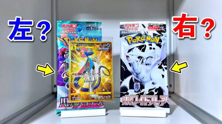 【右左どっち】👑クイックシューターインテレオンUR&バトルパートナーズor新弾ホワイトフレア🌬️ポケカ女子が選んだパック開封してみた！
