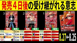 発売4日後 受け継がれる意志 4社比較 8/27←8/25 販売買取 ワンピースカード ワンピカード 相場 新弾