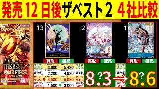 8.6←8.3 ザベスト2 発売12日後 販売買取4社比較 ワンピースカードザベスト2 ワンピースカード ワンピカード 相場 新弾