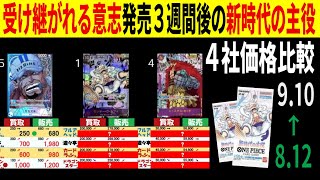 2025年9月の新時代の主役 [4社販売買取比較] [9.10←8.12] 受け継がれる意志 ONE PIECE Heroines Edition ワンピースカード ワンピカード 相場 新弾