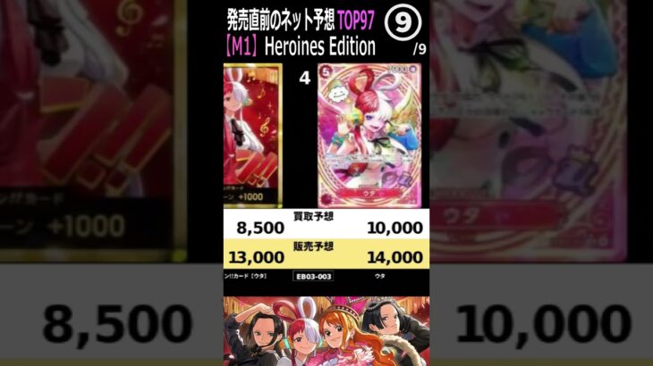 ⑨/9 (EB03)フル動画は上記より【発売直前の予想価格 TOP97】ONE PIECE Heroines Edition  販売買取 ワンピースカード ワンピカード 相場 新弾