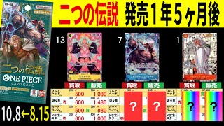 (OP08) 4社販売買取価格比較【二つの伝説】発売1年5ヶ月後【10/8←8/15】 Heroines edition発売前 受け継がれる意志発売後 ワンピースカード ワンピカード 相場 新弾