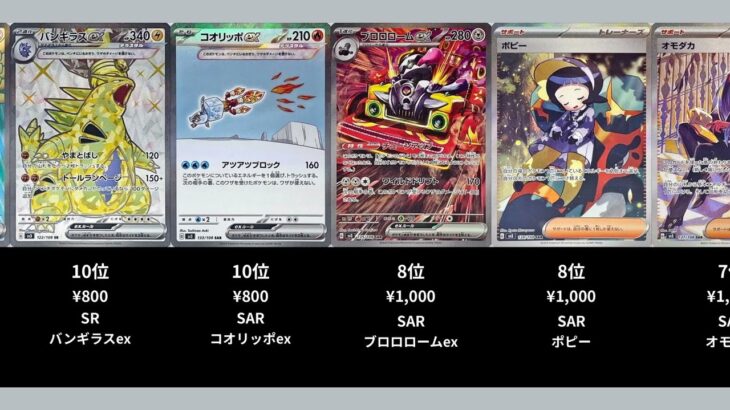 【ポケカ】黒炎の支配者の高額ランキングTOP20【ポケモンカード】【2025-11-09】