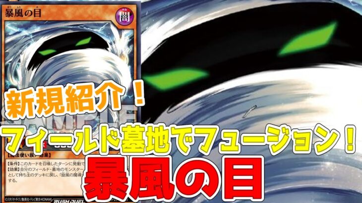 【ラッシュデュエル】新規紹介！暴風の目！フィールド墓地でフュージョン召喚！トルネを出せる！！！【遊戯王】