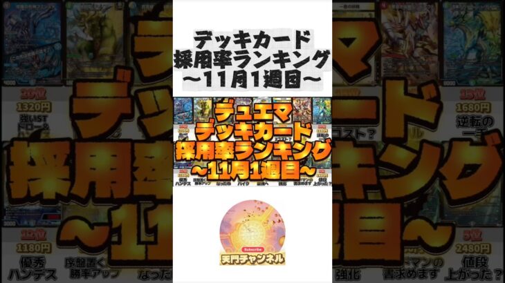 【デュエマ】採用率ランキング！#デュエルマスターズ #デュエマ#相場ランキング#高騰カード#当たりランキング#デュエマ最新情報#高騰#下落ランキング#下落