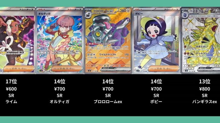 【ポケカ】黒炎の支配者の高額ランキングTOP22【ポケモンカード】【2026-02-02】