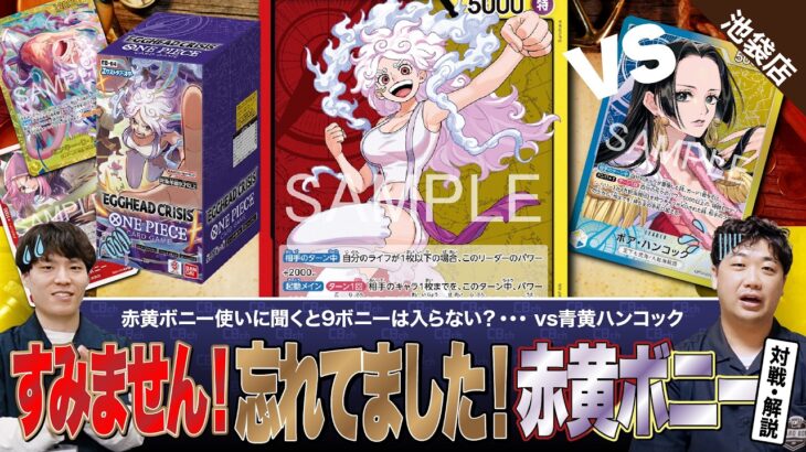 【ワンピースカード】すみません！今更ですが、まさかの新弾前に赤黄ボニーvs青黄ハンコックの対戦・解説！