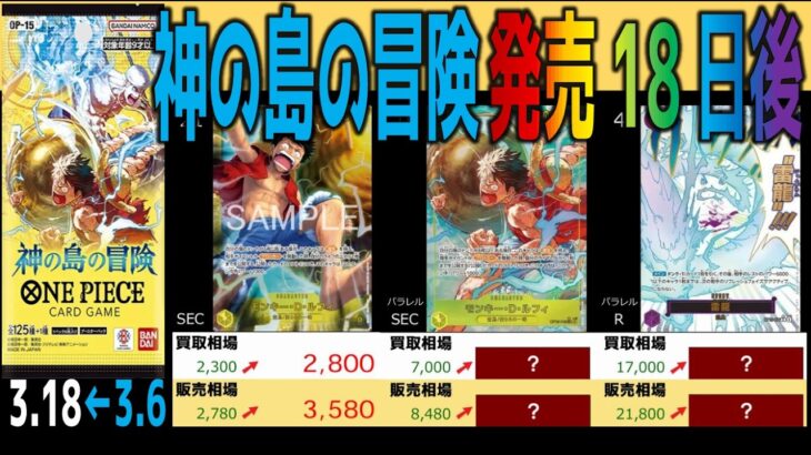 (OP15)【発売18日後 TOP30】神の島の冒険【2026.3.18←3,6】決戦の刻 ワンピース ワンピカード 新弾 相場