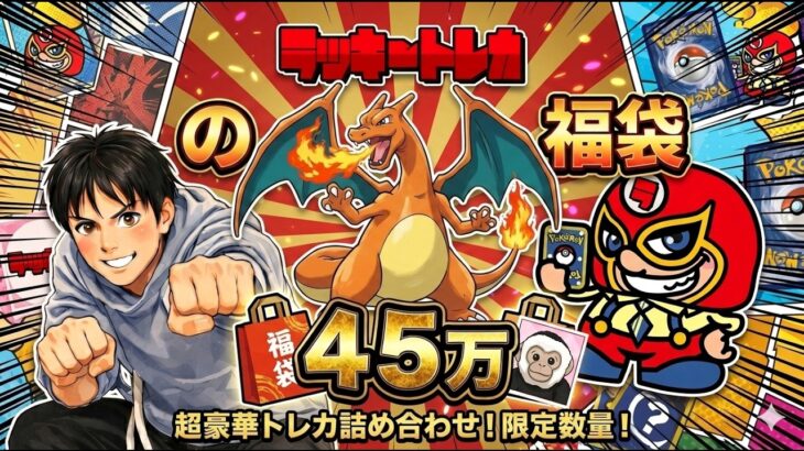 【ポケカ】 ラッキートレカ福袋の第３弾は45万超！！調子に乗るやつには灼熱地獄をお見舞いするぞ　#ラッキートレカ　#高額福袋　#ポケカ福袋　　#30周年　#ダブルブレイズ　#黒炎の支配者　#Ｎ