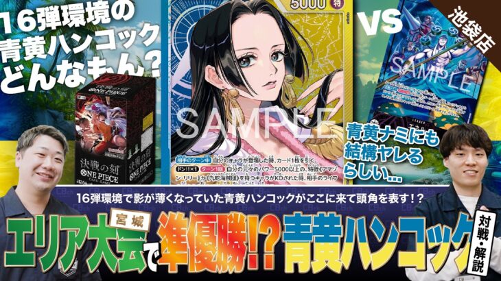 【ワンピースカード】青黄ナミにも結構イケる！？エリア大会（宮城）で準優勝位した青黄ハンコックvs紫エネルの対戦・解説！！