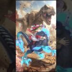 【🧠Grok遊戯王】逃げろー「メック・テリジノラプトル」×「スパークハーツ・ガール」 #Shorts