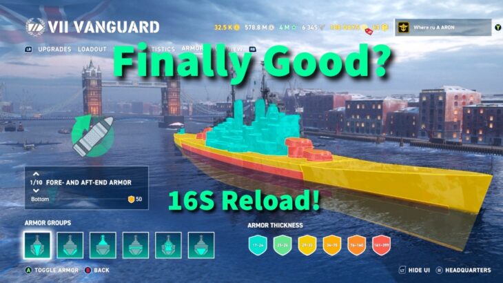 HMS VANGUARD WITH A 16 SECOND RELOAD? IS THE BUFFGUARD OP NOW? #wowslegends