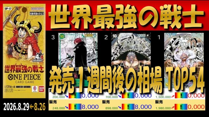 全編 (OP17)【発売1週間後 価格相場TOP54】世界最強の戦士【2026.8.29←8.26】ワンピカ ワンピース カード 新弾