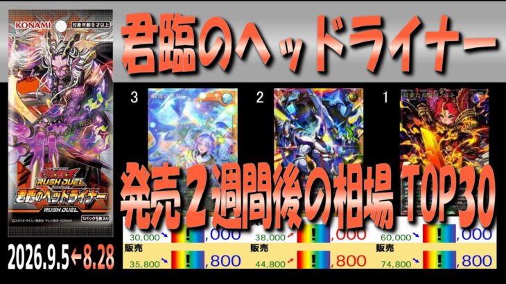 全編 (KP26)【発売2週間後 価格相場TOP30】君臨のヘッドライナー【2026.9.5←8.28】遊戯王 ラッシュ デュエル RUSH DUEL 新弾