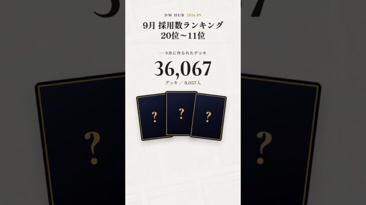 【デュエマ】9月に使われたカード 20位〜11位｜DM Hub デッキ採用数ランキング #デュエマ #最強デッキ #デュエルマスターズ