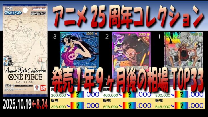 全編 (EB02)【発売1年9ヶ月後 価格相場TOP33】アニメ25周年コレクション【2026.10.19←8.24】ヒロインズ エディッション 世界最強の戦士 ワンピカ ワンピース カード 新弾